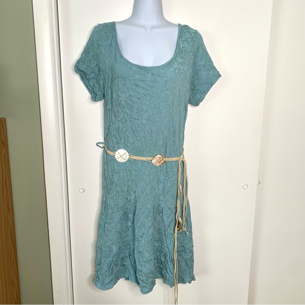 Turquoise dress barn boho dress with concho shell belt